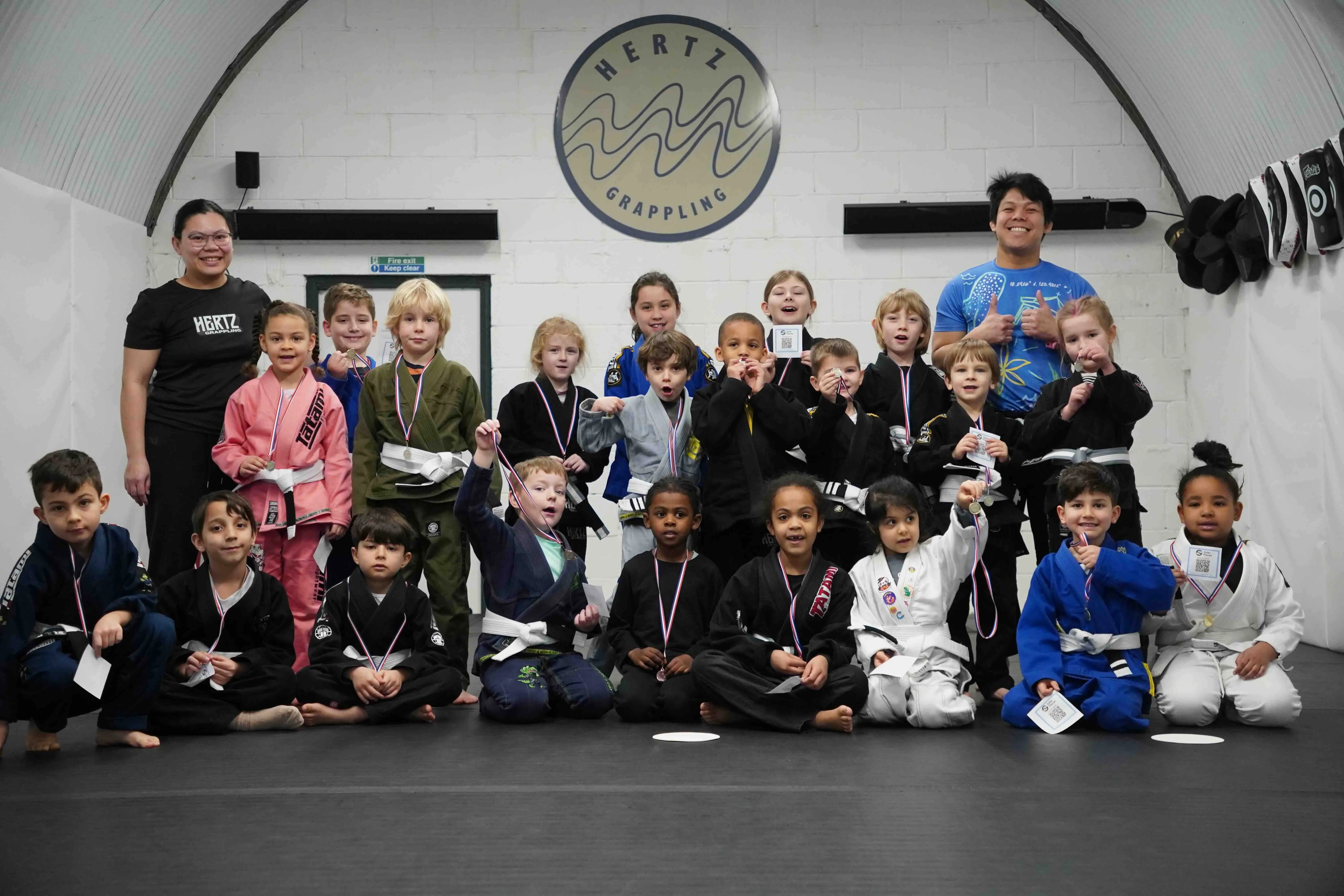 Kids BJJ training at Hertz Grappling